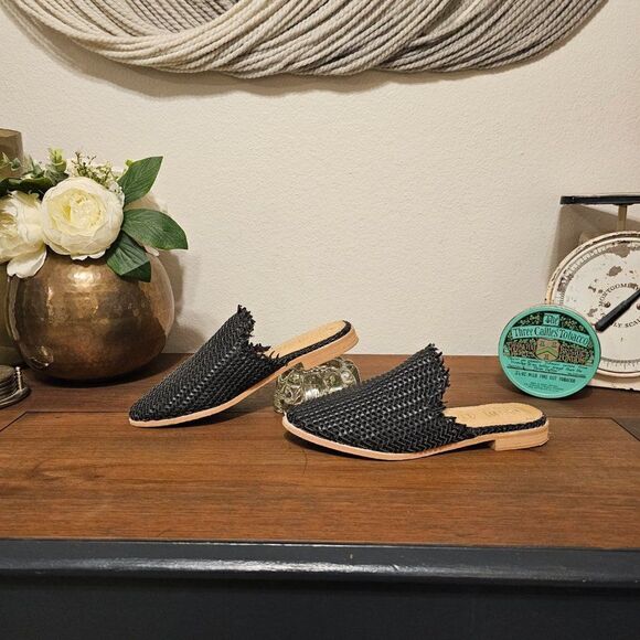 Anthropologie-Mi iM Vivi Frayed Edge Boho Woven Braided Mule Sz 6.5 - Picture 4 of 7